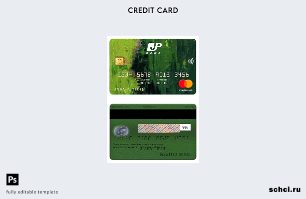 цифровая загрузка шаблона карты Mastercard банка Japan Post